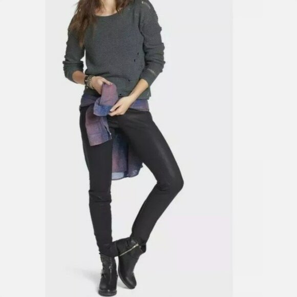 Articles Of Society Denim - Articles of Society Sarah Skinny Jeans Size 30 Boston Coated Metallic